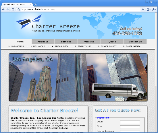 Charter Breeze - Los Angeles Bus Rental