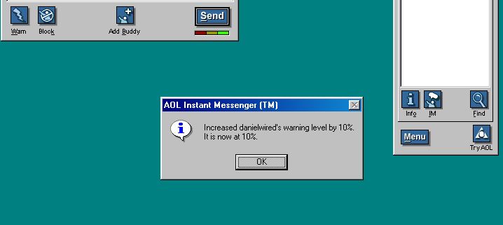 AIM Warning Screenshot