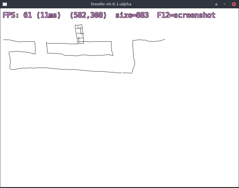 Screenshot of a blank white window with a small crudely drawn picture