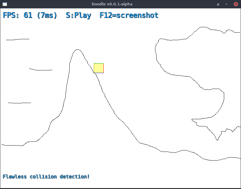 First screenshot with collision detection working