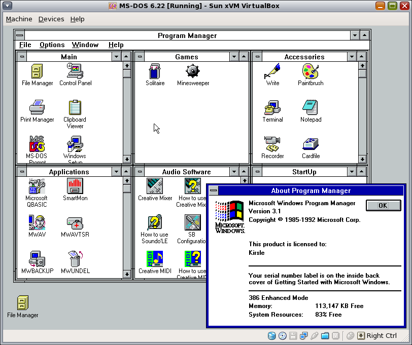 Windows 3.1 Emulator Vista