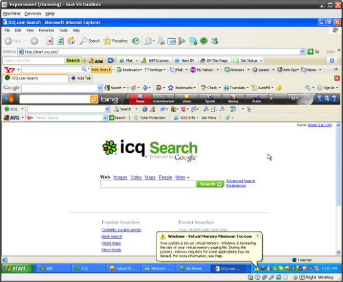 Internet Explorer Toolbar Hell!