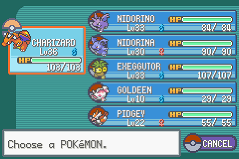 My Pokemon Fire Red Team